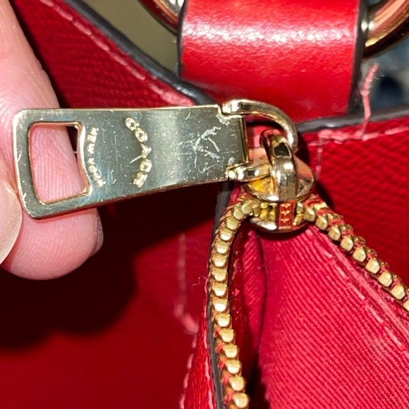 COACH 91512 TOWN BUCKET BAG IN SIGNATURE CANVAS BROWN 1941 RED - Picture 8 of 16